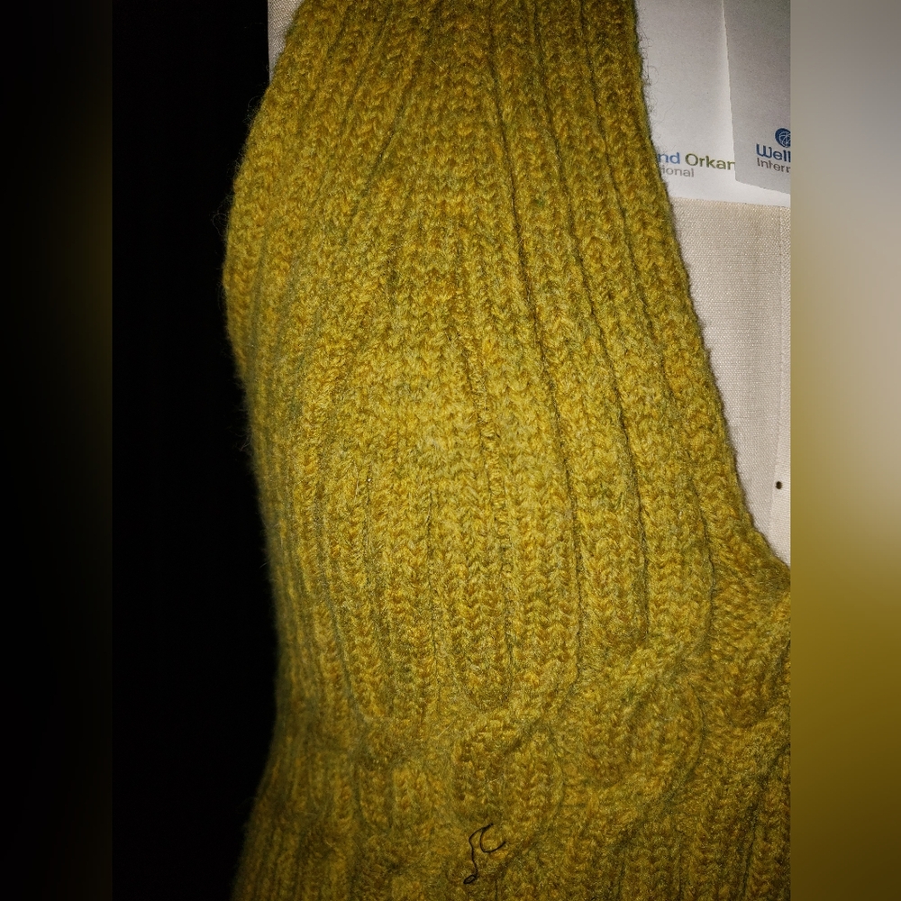 Proenza Schouler Chunky  Mustard yellow green tones wool halter top - Picture 2 of 9